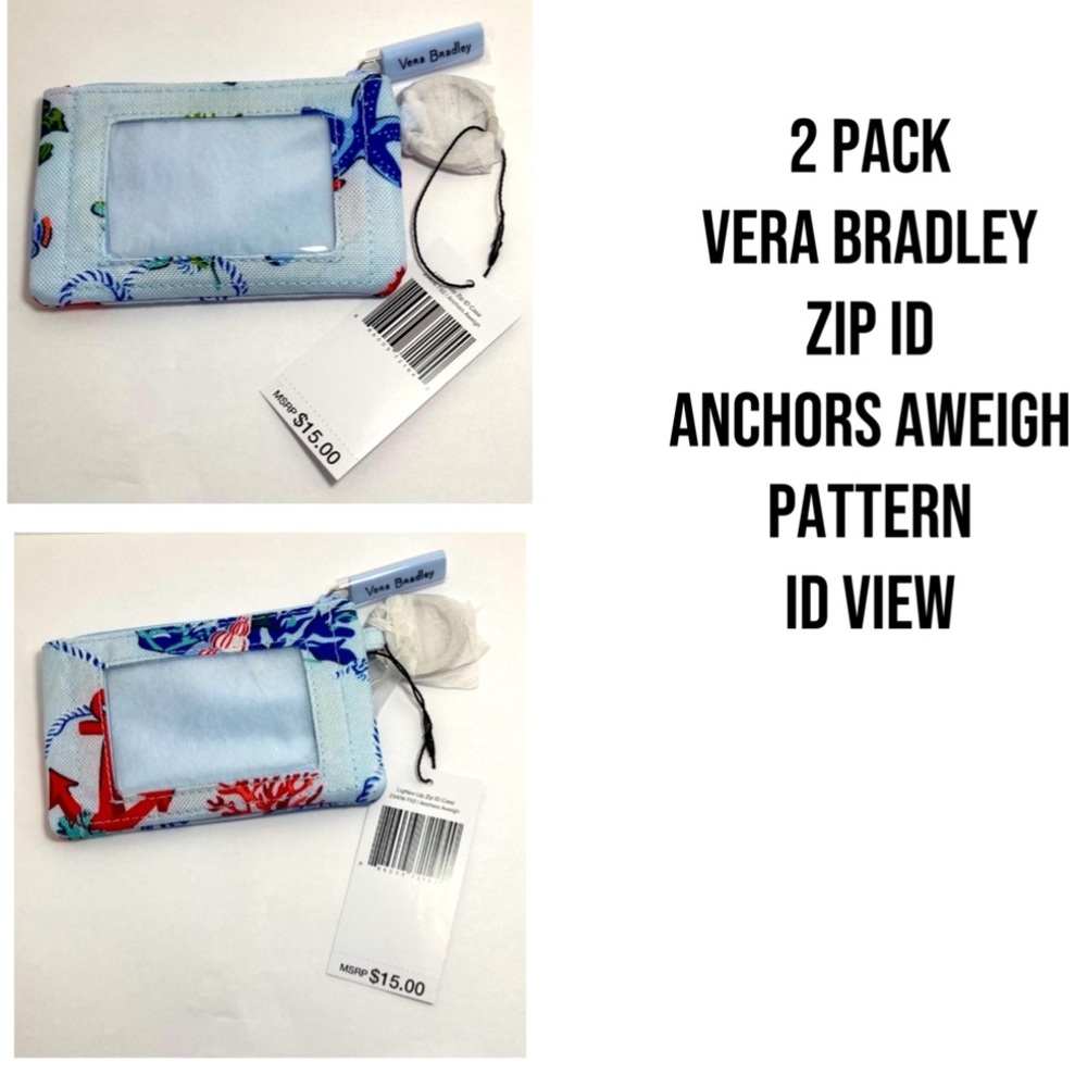 Vera Bradley Anchors Aweigh Zip ID Case 2 Total